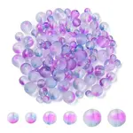 150Pcs 3 Styles Frosted Spray Painted Glass Beads Strands