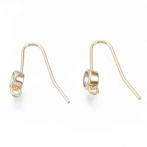 Brass Micro Cubic Zirconia Earring Hooks