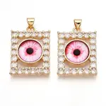 Brass Micro Pave Clear Cubic Zirconia Pendants for Women