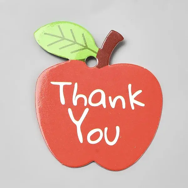 Apple Shaped Paper Thank You Gift Tags