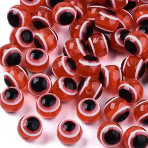 Round Evil Eye Resin Beads