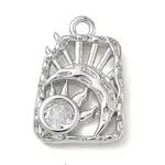 Brass Pave Clear Cubic Zirconia Pendants