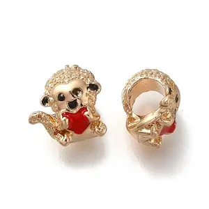 Rack Plating Alloy Enamel European Beads