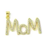 Mother's Day Golden Brass Micro Pave Cubic Zirconia Pendants