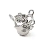 Brass Micro Pave Clear Cubic Zirconia Charms