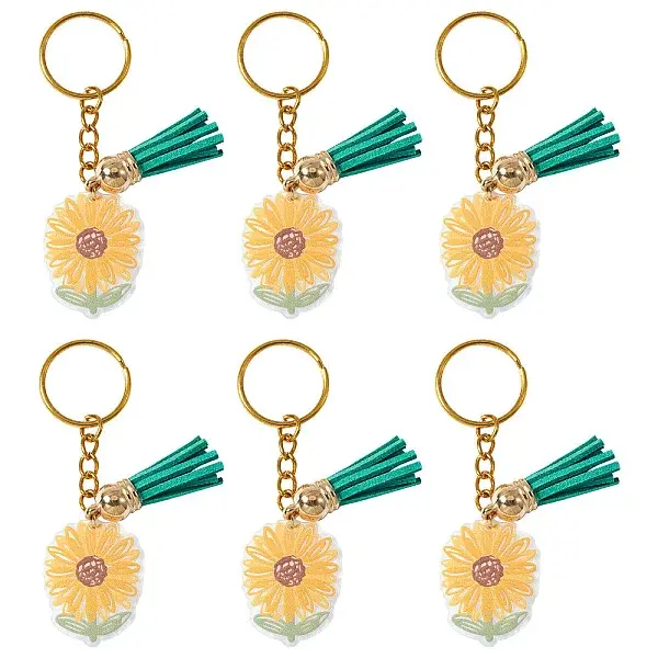 Acrylic Sunflower Pendant Keychains