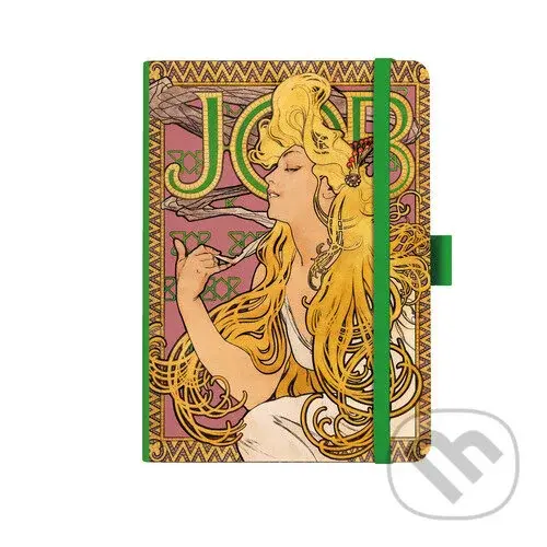 Notes A5 Premium Alfons Mucha 2027 prázdný zelený