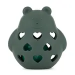 PETITE&MARS Hračka silikonová s chrastítkem bear basil misty green 0m+