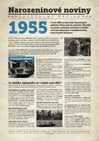 Narozeninové noviny 1955 s vlastním textem a fotografií, S fotografií a textem