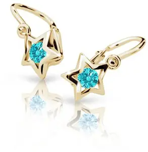 Cutie Jewellery Zlaté dětské náušnice C1942-10-X-1 světle zelená
