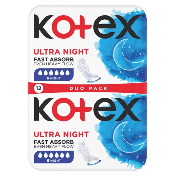 KOTEX Ultra Dámské hygienické vložky Night 12 kusů