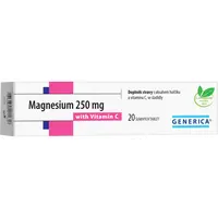 GENERICA Magnesium citrát 250 mg s vitaminem C 20 šumivých tablet, poškozený obal