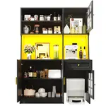 Modenvie BUFFET skříňka z MDF, 130/45/180 cm černá, s LED osvětlením