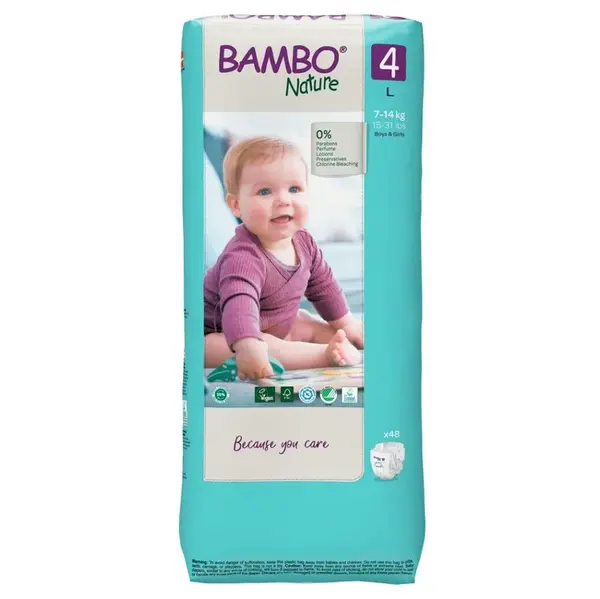 BAMBO Nature 4 Dětské pleny 7-14 kg 48 ks