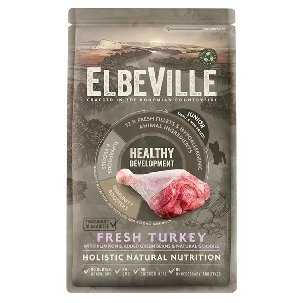 ELBEVILLE Healthy Development Fresh Turkey granule pro štěňata, Hmotnost balení (g): 1,4 kg