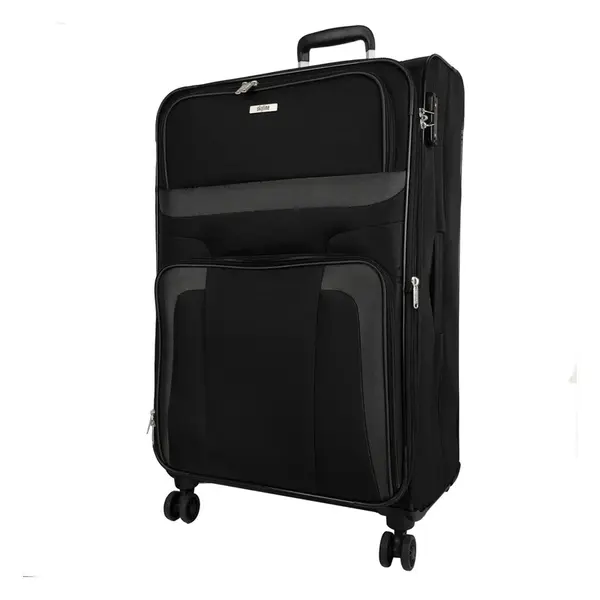 Velký textilní kufr na kolečkách Skyline Orlando 4w L Black