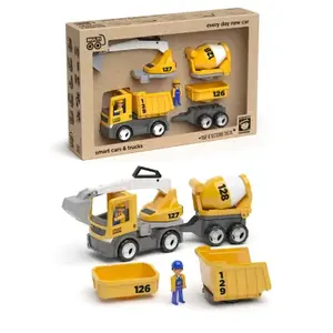 MultiGO ECO Build set - figurky Igráčků stavbařů s auty