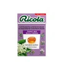 RICOLA  Bylinné bonbóny bez cukr černý bez 40 g