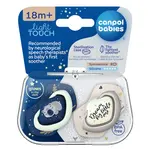 CANPOL BABIES Set symetrických silikonových dudlíků light touch 18 m+ sleepy koala modrý