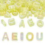 50Pcs 5 Styles UV Plating Rainbow Iridescent Acrylic Beads