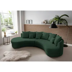 Livetastic SEDACÍ SOUPRAVA, textil, tmavě zelená