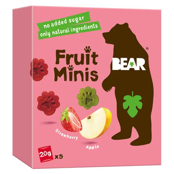 BEAR Ovocné minis jahodové a jablečné 5 x 20 g