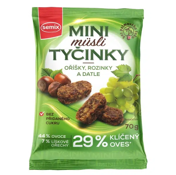SEMIX Mini müsli tyčinky s oříšky bez lepku 70 g