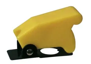 Přepínač páčkový  ochran.kryt -  žlutý