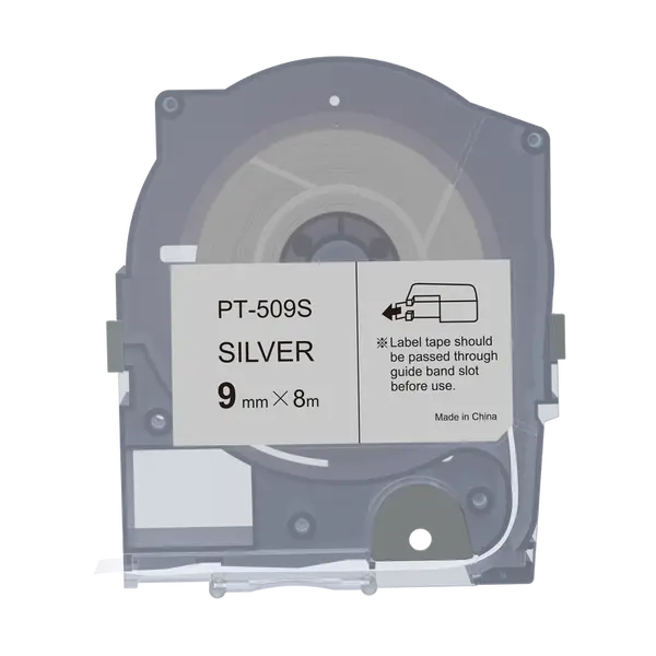 Max LM-509S, 9mm x 8m, stříbrná kompatibilní páska