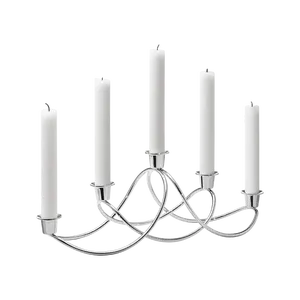 Svícen Harmony na 5 svíček, nerezová ocel - Georg Jensen