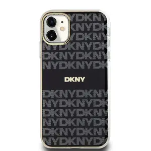 Zadní kryt DKNY PC/TPU Repeat Pattern Tonal Stripe Magsafe pro Apple iPhone 11, černá