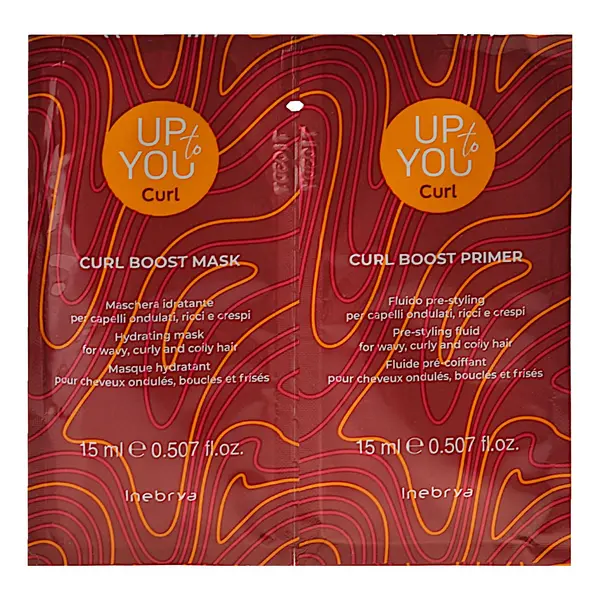 Hydratační maska a stylingový krém pro vlnité a kudrnaté vlasy Inebrya Up To You Curl - 2x15 ml