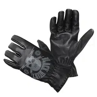 Kožené moto rukavice W-TEC Black Heart Skull Gloves černá S