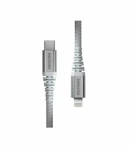 Swissten Kevlar USB-C/lightning 1,5m bílá