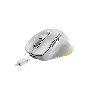Genius Ergo 9000S Pro /Ergonomická/Optická/Pro praváky/2 400 DPI/USB+BT/ bílá