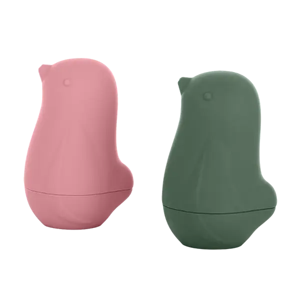 PETITE&MARS Hračky silikonové do vody Love birds Rose Green 6m+