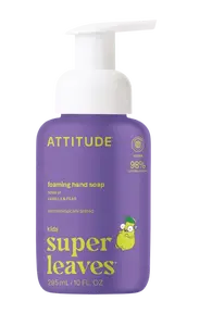 ATTITUDE Dětské pěnivé mýdlo na ruce Super leaves Kids s vůní vanilky a hrušky 295 ml