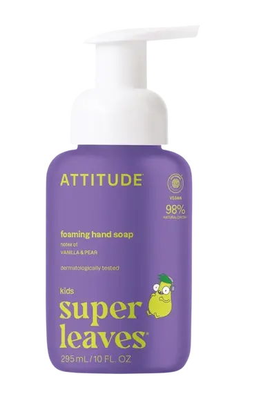 ATTITUDE Dětské pěnivé mýdlo na ruce Super leaves Kids s vůní vanilky a hrušky 295 ml