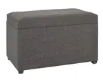 Úložná truhla se sedákem Zlatan, antracitová šedá tkanina