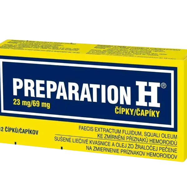 PREPARATION H 23mg/69mg, čípky pro léčbu hemoroidů 12 ks