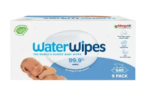 WATERWIPES 100% BIO odbouratené ubrousky 9 x 60 ks