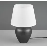 Stolní lampa Abby, nikl/bílá látka