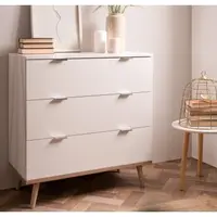 Komoda se 3 zásuvkami Göteborg, bílá/dub sonoma