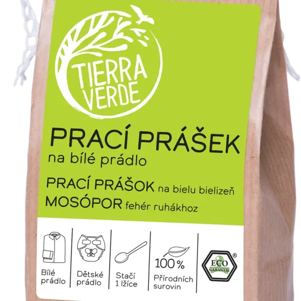 TIERRA VERDE Prací prášek z mýdlových ořechů na bílé prádlo 250 g