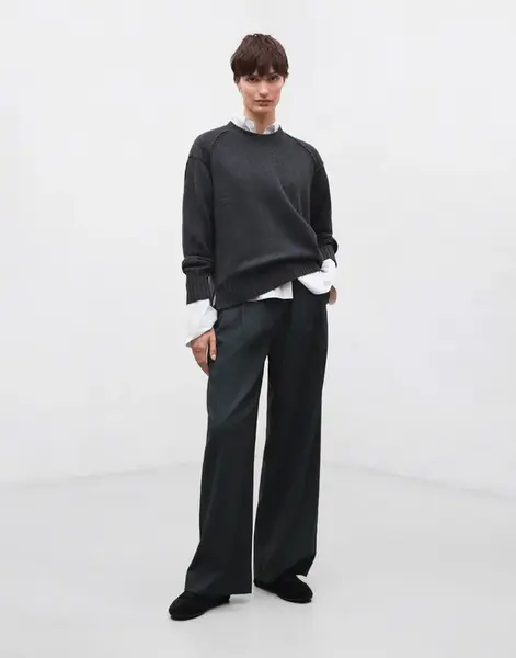 ECOALF Miel Ten Cot Trousers Charcoal Khaki 36