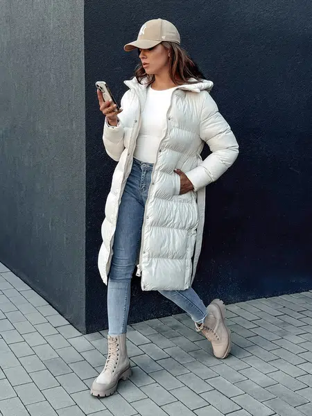 Płaszczyk damski pikowany GLAMMANT biały Dstreet