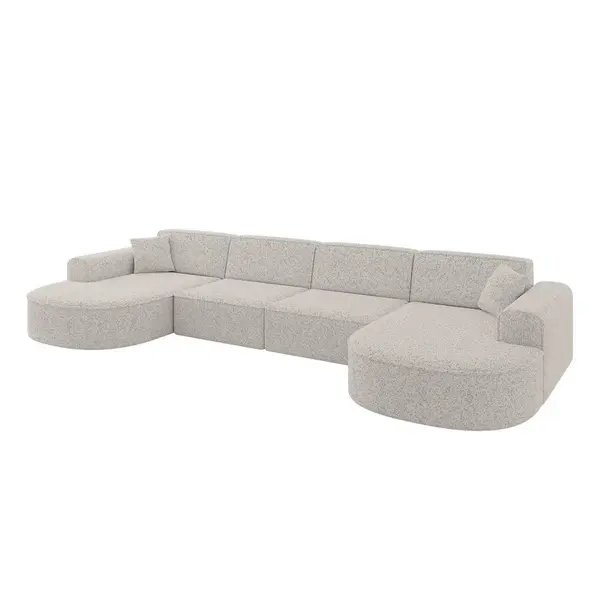 ALTDECOR SEDACÍ SOUPRAVA MARI-U2 – 388 x 171 x 79 cm světle šedá látka
