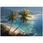 Wallarena FOTOTAPETA Palm Tree Beach Blue 200x140 cm