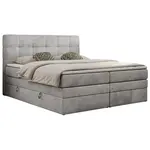 MKS POSTEL BOXSPRING LUKA KING 120/200 - Světle šedá Samet - H3