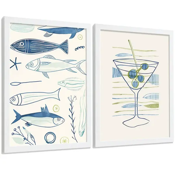 Nacnic PLAKAT Sada 2 Martini A3 Bílý rám